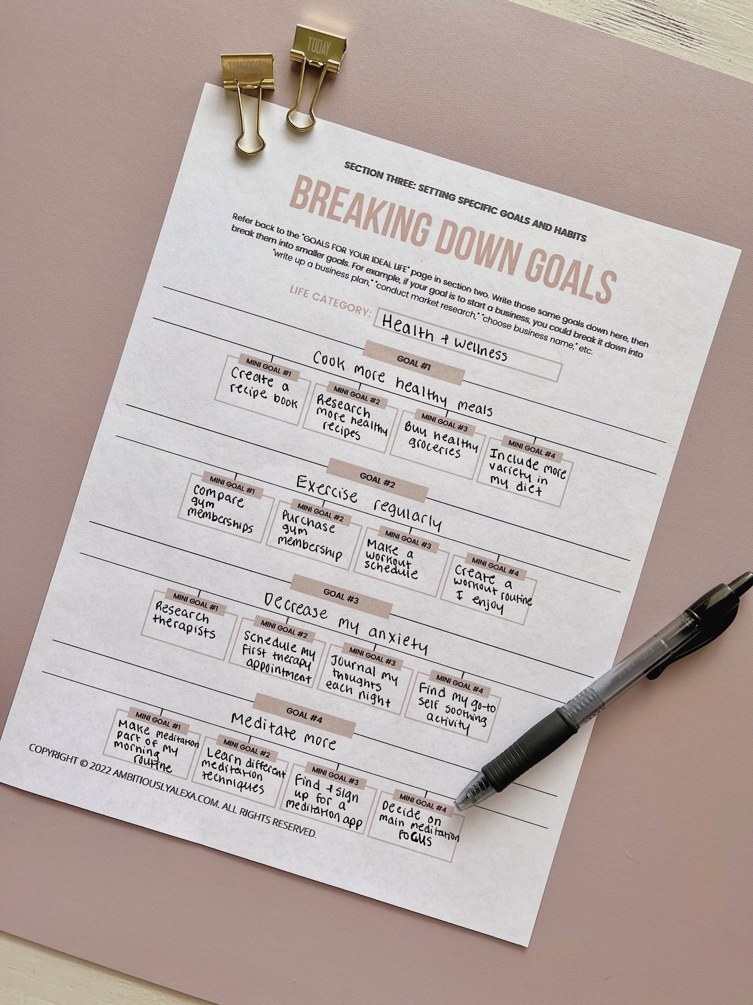 Printable Goal Setting Worksheets to Help You KILL Your Goals (PDF ...