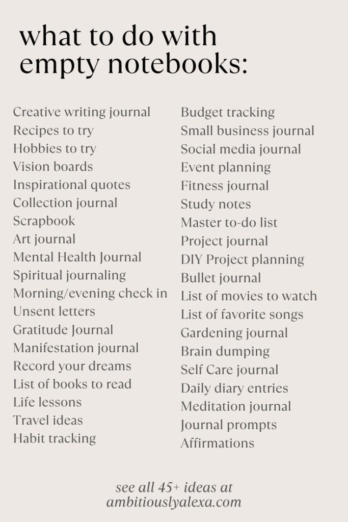 what to put in an empty journal