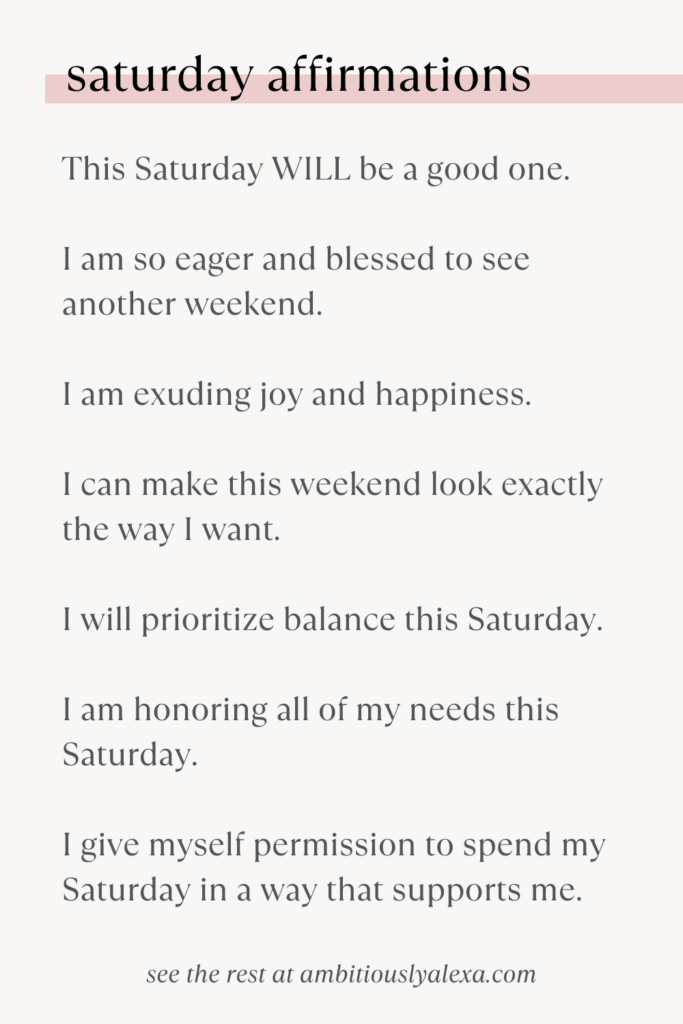 happy saturday affirmations