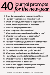 40 New Year Journal Prompts to Make 2026 Your Best Year - Ambitiously Alexa