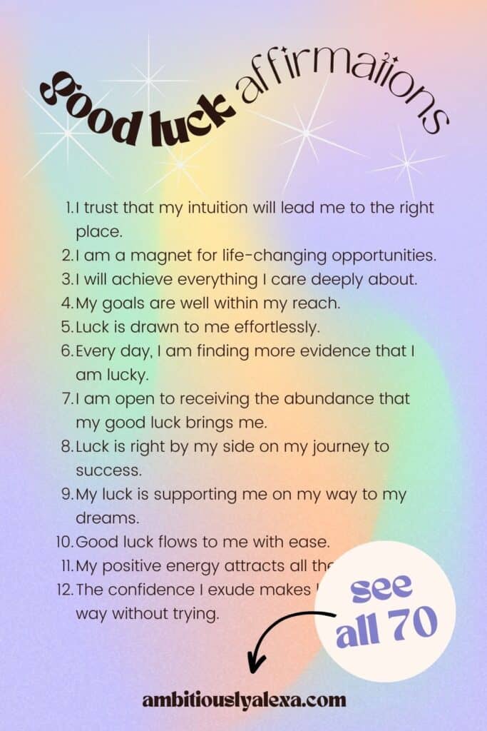 affirmations for good luck and money
