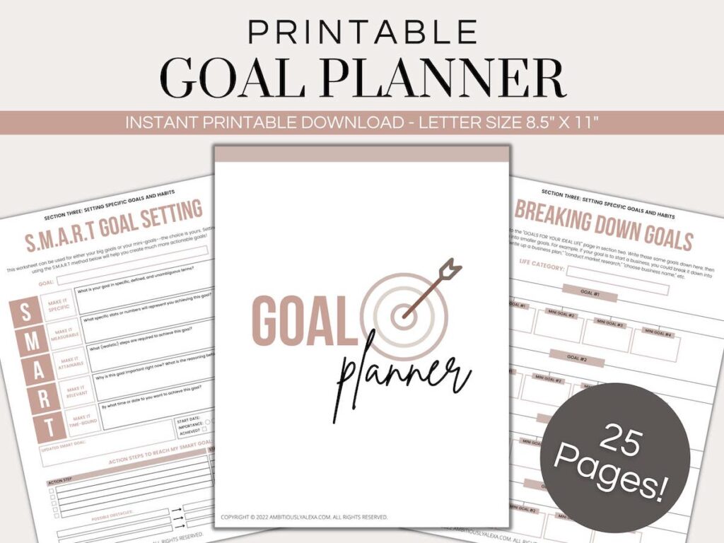 self care goal setting planner