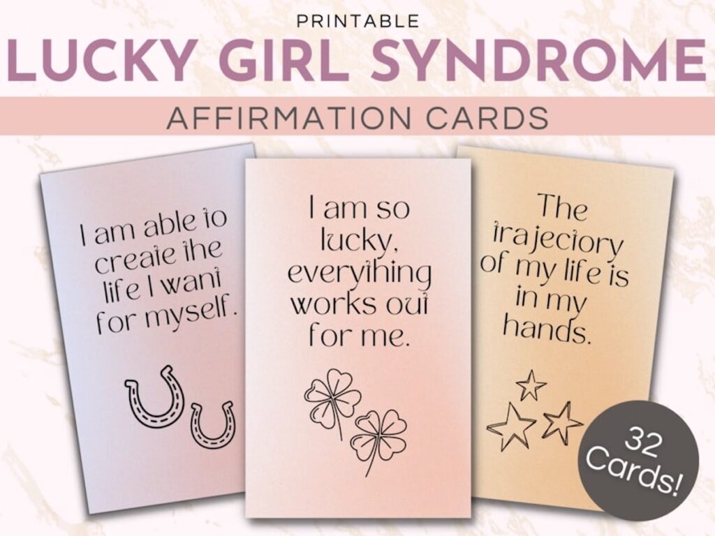 lucky girl syndrome affirmation cards